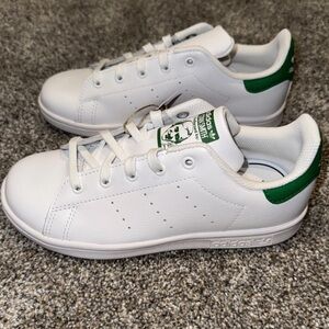 Adidas Original Stan Smith C White/Green Unisex Size 1 Kids